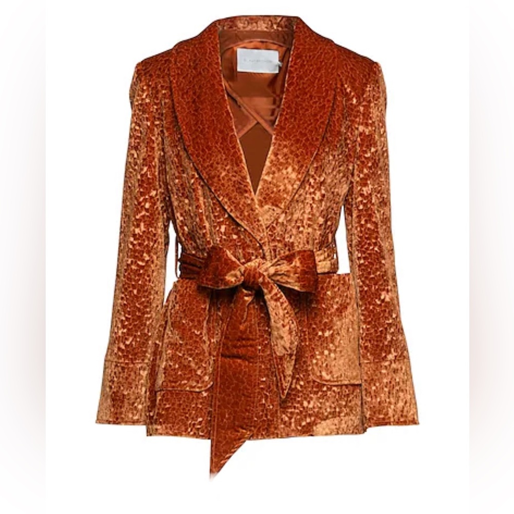L' AUTRE CHOSE Italian 
Blazer in rich Orange color, pressed  velvet sz 12